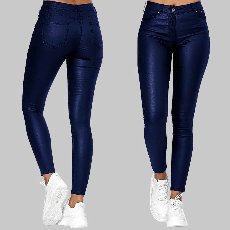 Sleek Stretch Faux Leather Trousers