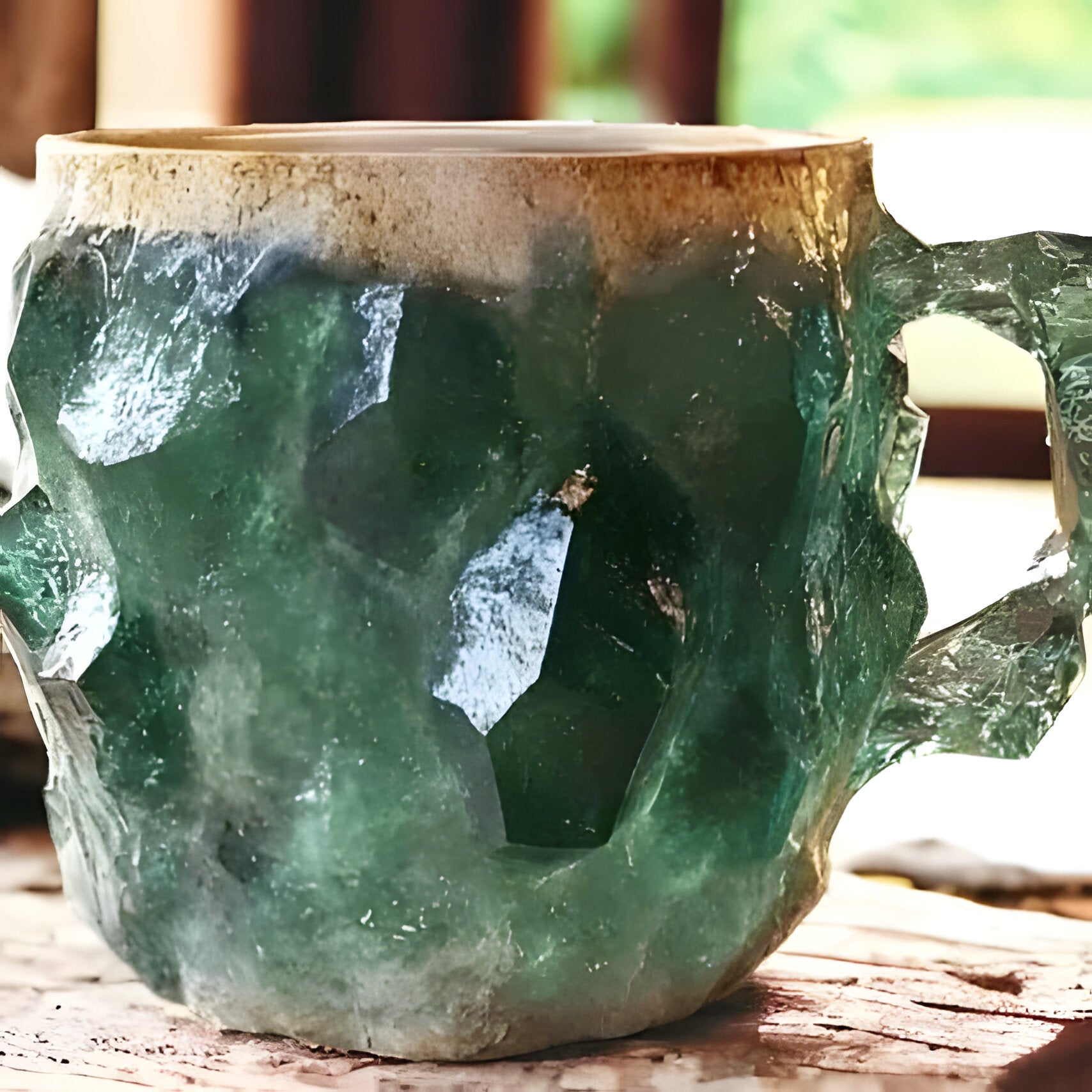 Elegant Resin Coffee Mugs with Crystal-Like Finish