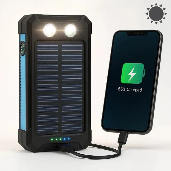 EcoCharge 30,000mAh Solar Battery Pack – Versatile USB Charger for Outdoors
