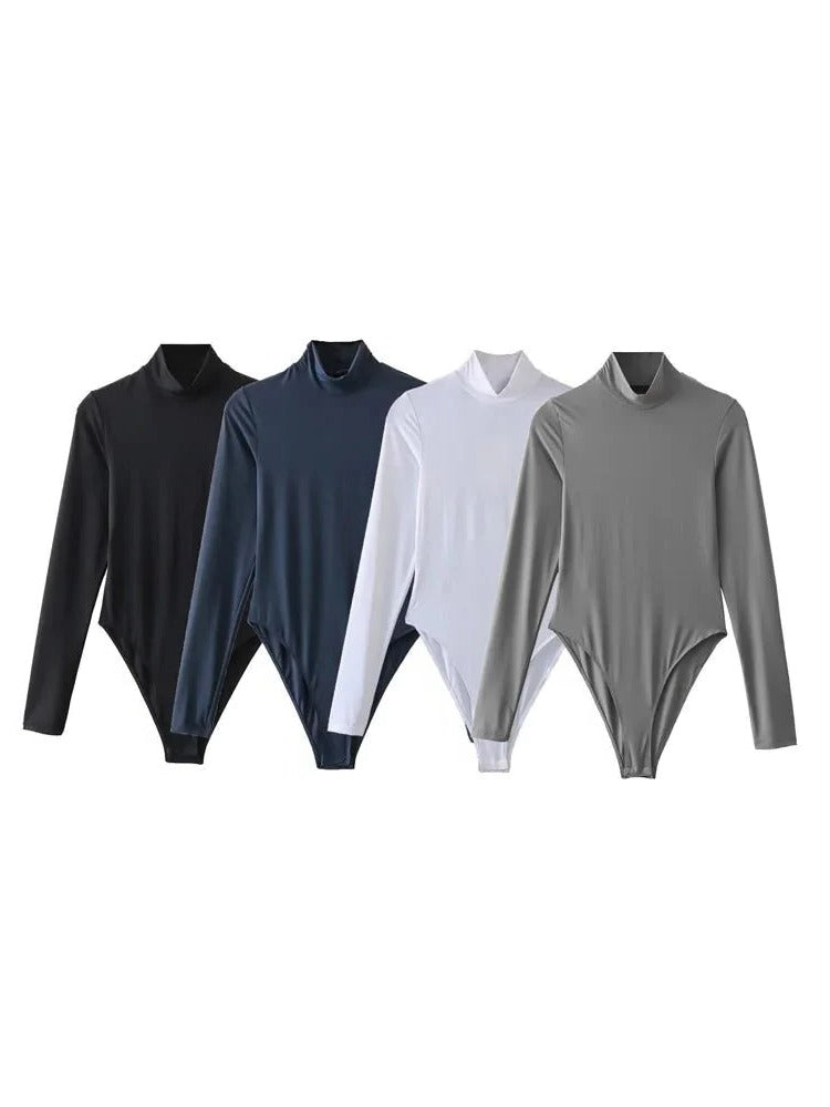 Chic Long Sleeve Bodysuit with Stylish Turtleneck