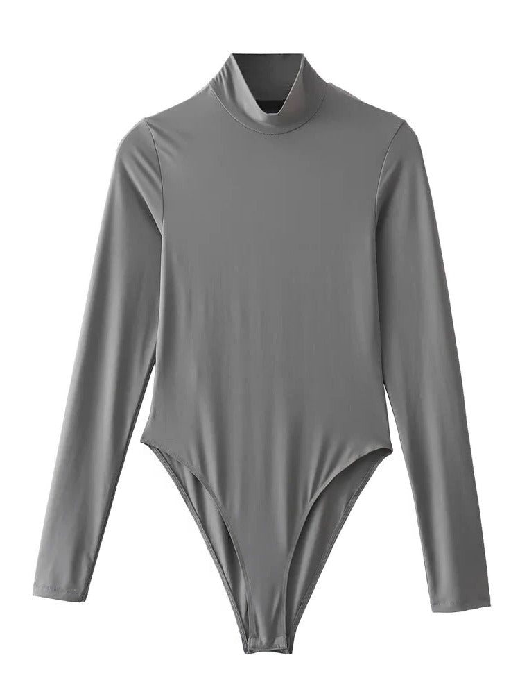 Chic Long Sleeve Bodysuit with Stylish Turtleneck