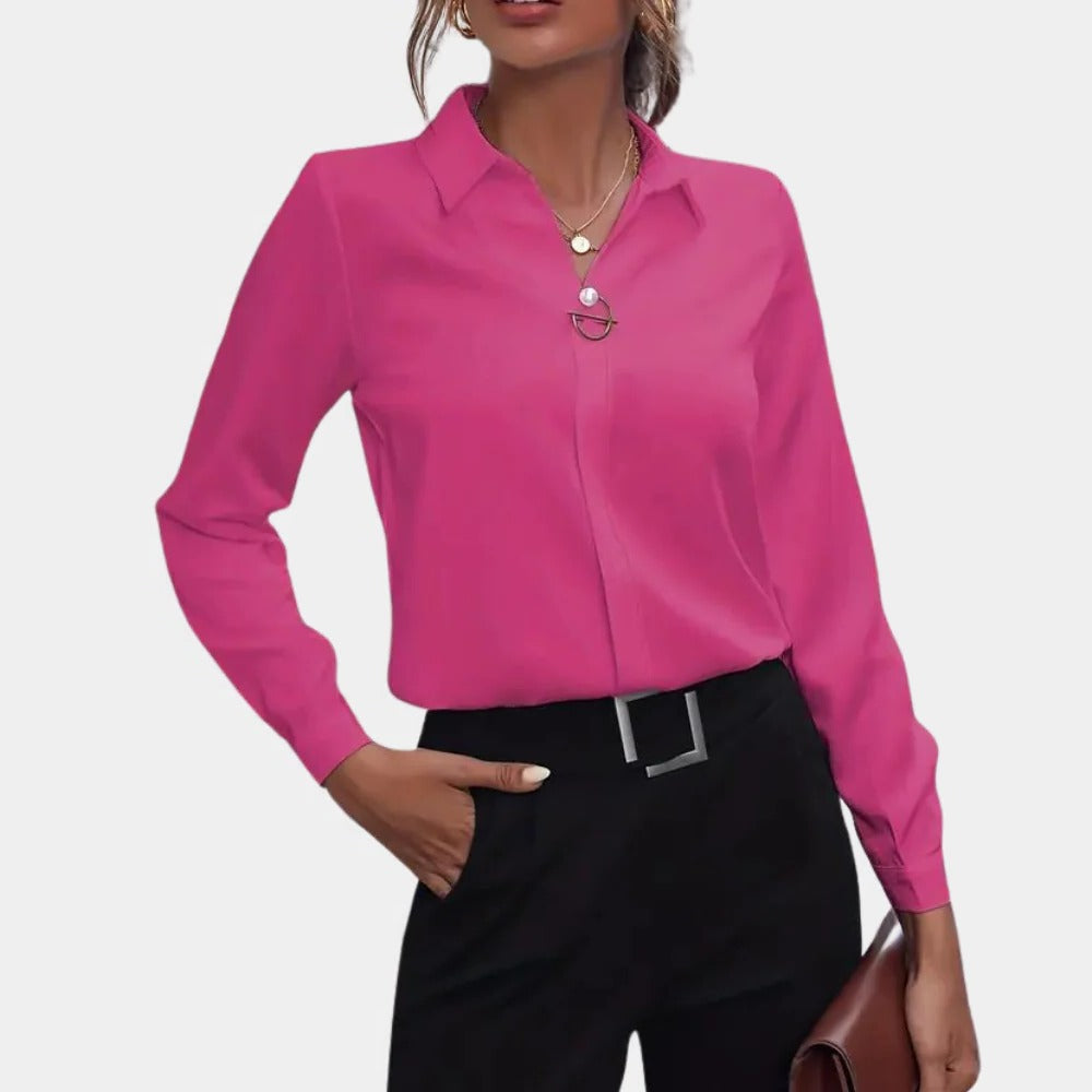Chic Solid Color Women's Blouse for Every Occasion