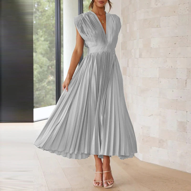 Elegant Tie-Back V-Neck Dress for Effortless Style