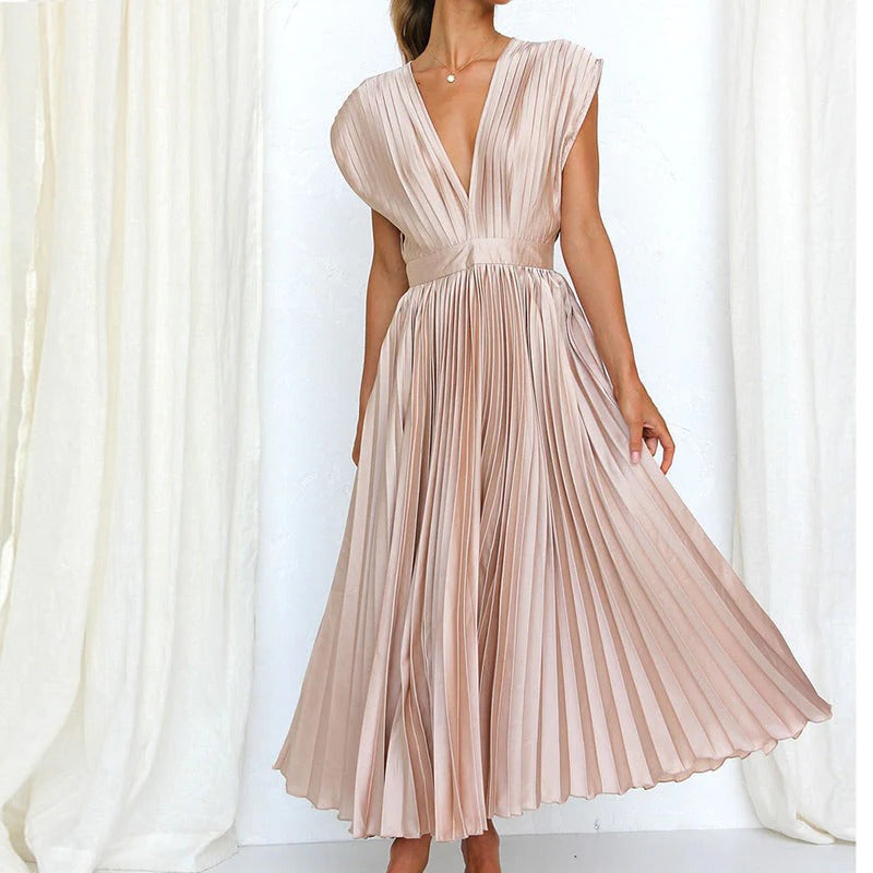Elegant Tie-Back V-Neck Dress for Effortless Style