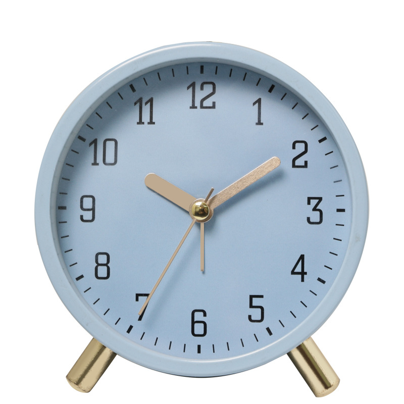 Elegant Silent Sweep Desk Clock with Metal and Glass Finish