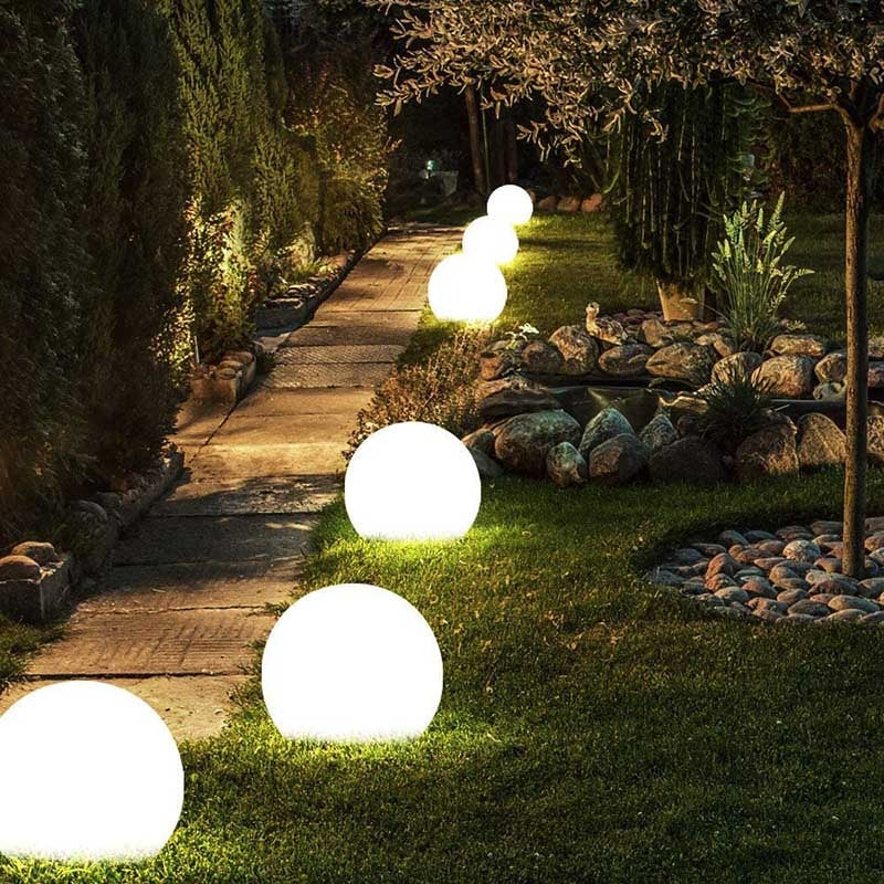 Weather-Resistant LED Sphere Light - 16 Color Options for Outdoor Use