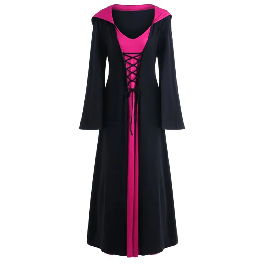 Enchanting Gothic Cloak for Women: Lace-Up Hooded Robe