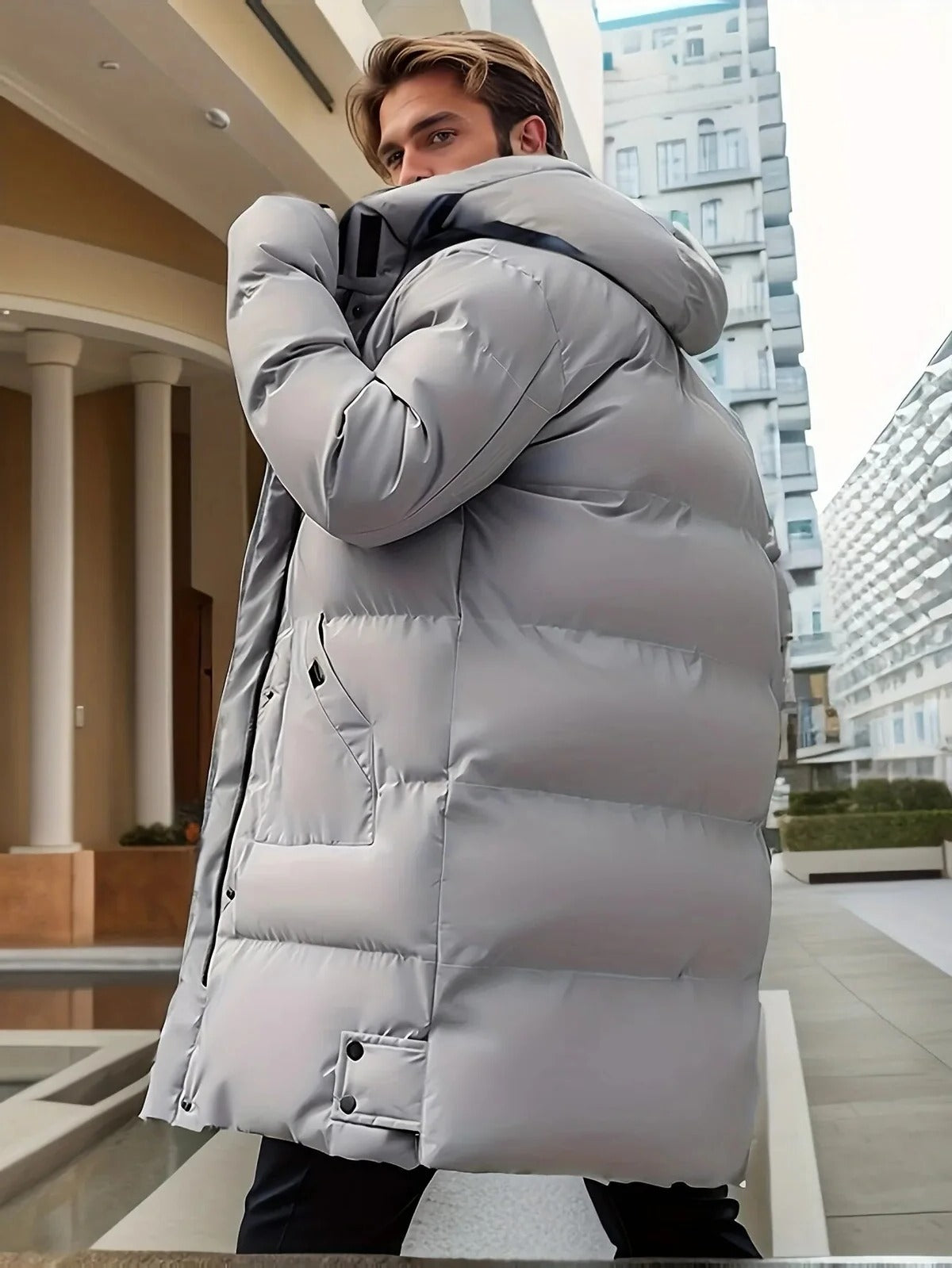 Men's Extended Length Winter Coat - Insulated and Waterproof