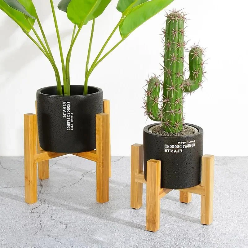 Elegant Wooden Trays for Potted Plants