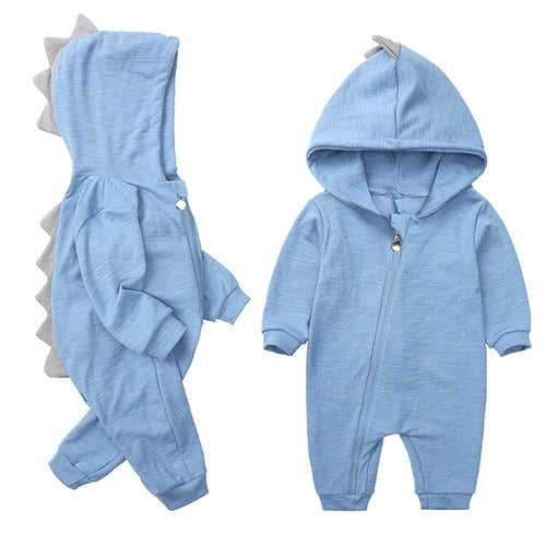 Adorable Dino-Themed Baby Hooded Onesie