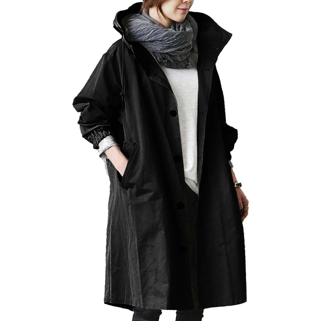 Chic Women's Waterproof Long Raincoat for All Seasons