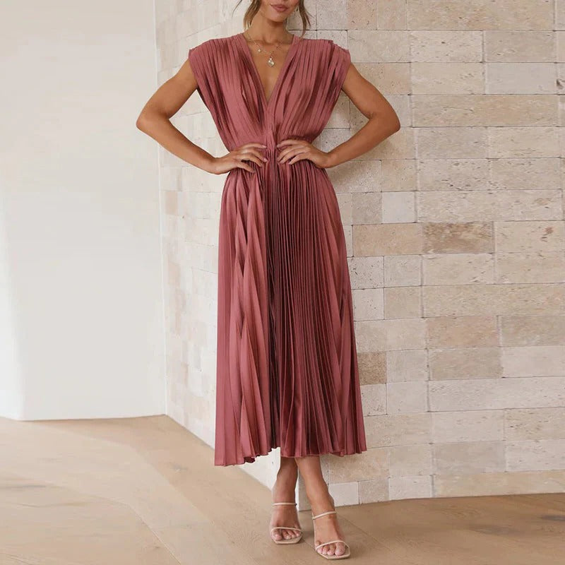 Elegant Tie-Back V-Neck Dress for Effortless Style