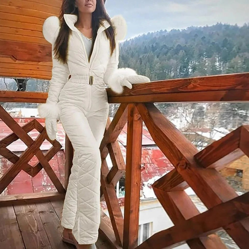 Chic Women's Winter Ski Suit with Easy Access Zipper