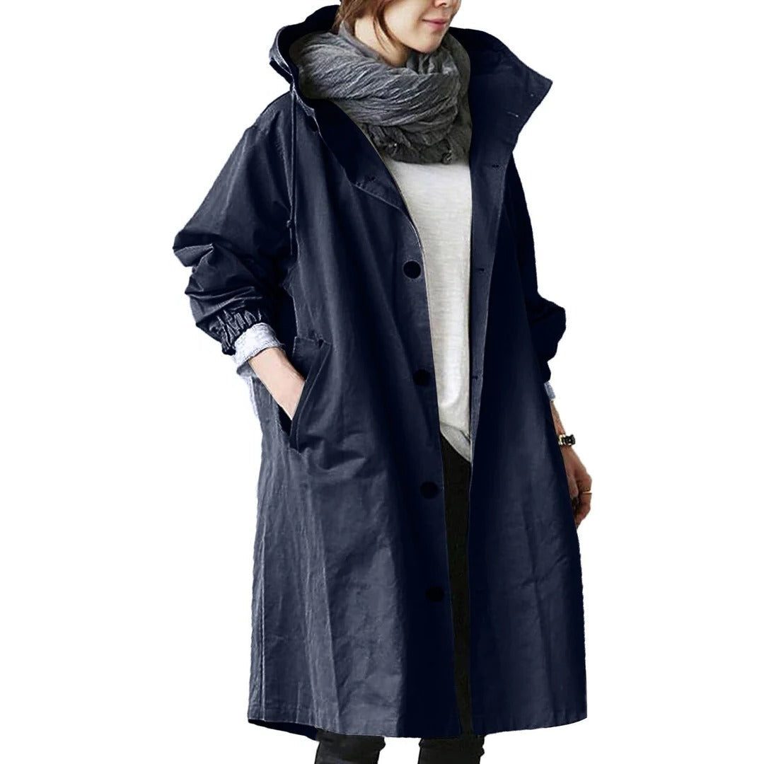 Chic Women's Waterproof Long Raincoat for All Seasons