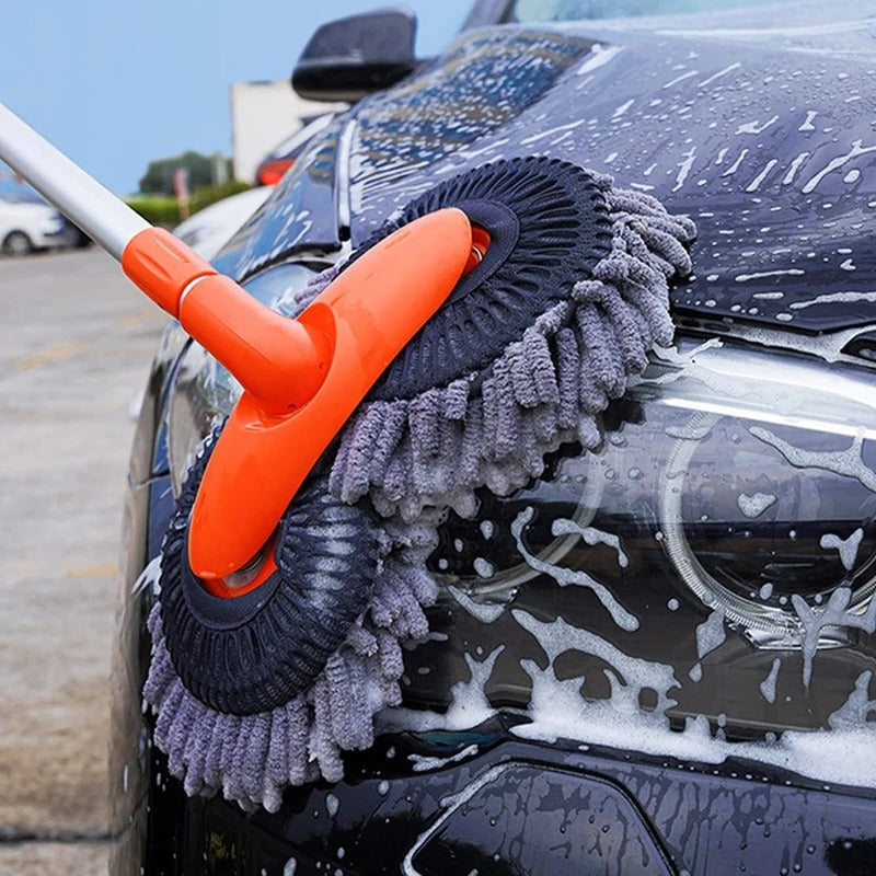 Ergonomic Car Cleaning Brush with Flexible Rotating Head