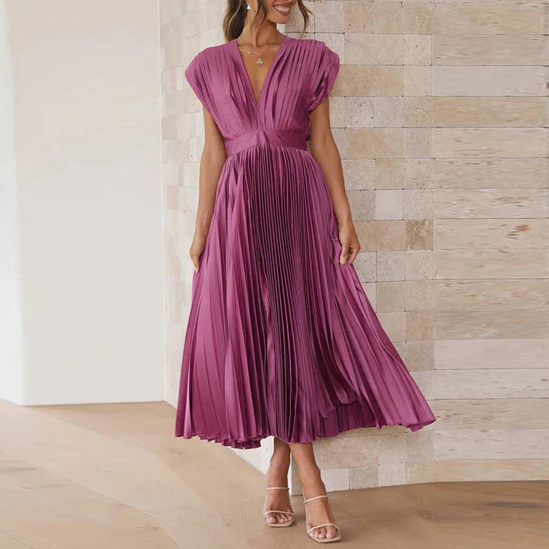 Elegant Tie-Back V-Neck Dress for Effortless Style