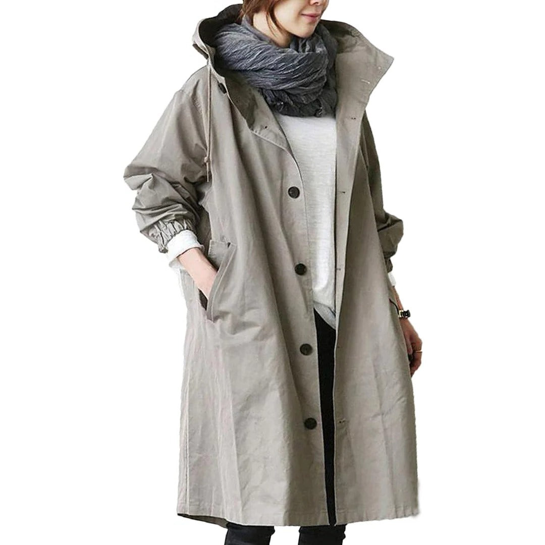 Chic Women's Waterproof Long Raincoat for All Seasons