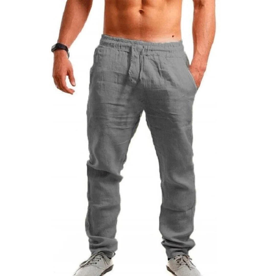 Men's Breezy Linen Trousers for Summer Comfort