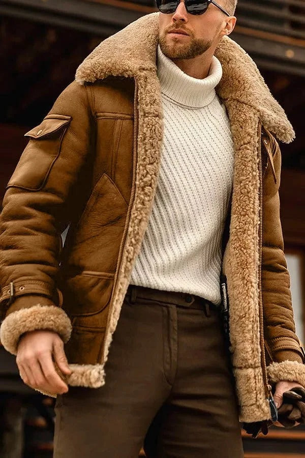 Men's Classic Sheepskin Flying Jacket