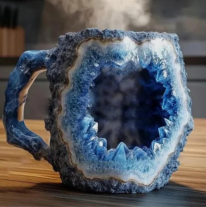 Elegant Resin Coffee Mugs with Crystal-Like Finish