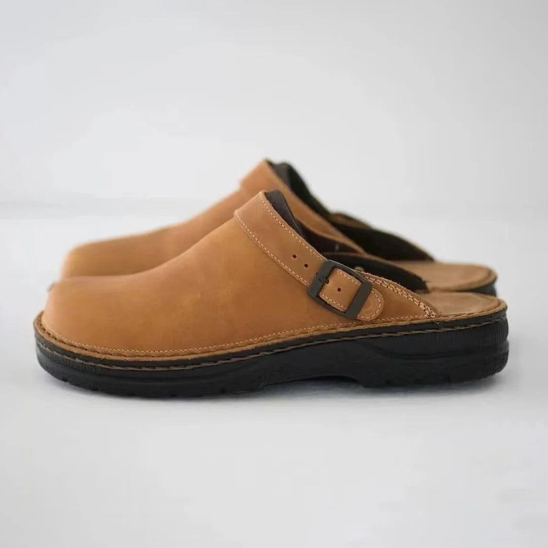Men's Luxurious Leather Lounge Slippers