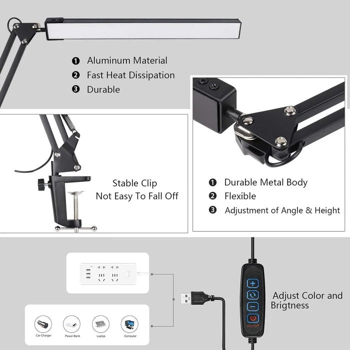 Versatile Clamp-On LED Work Lamp for Precision Lighting