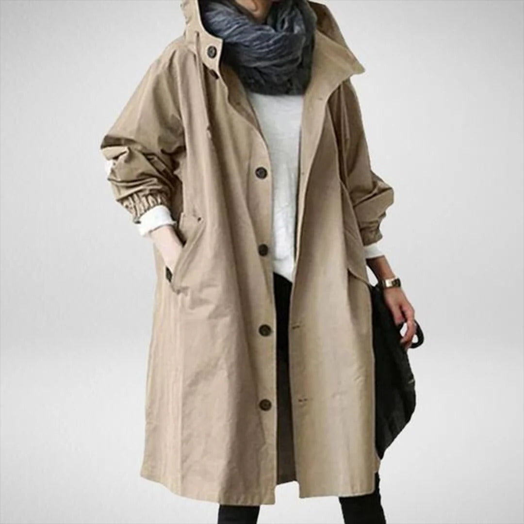 Chic Women's Waterproof Long Raincoat for All Seasons
