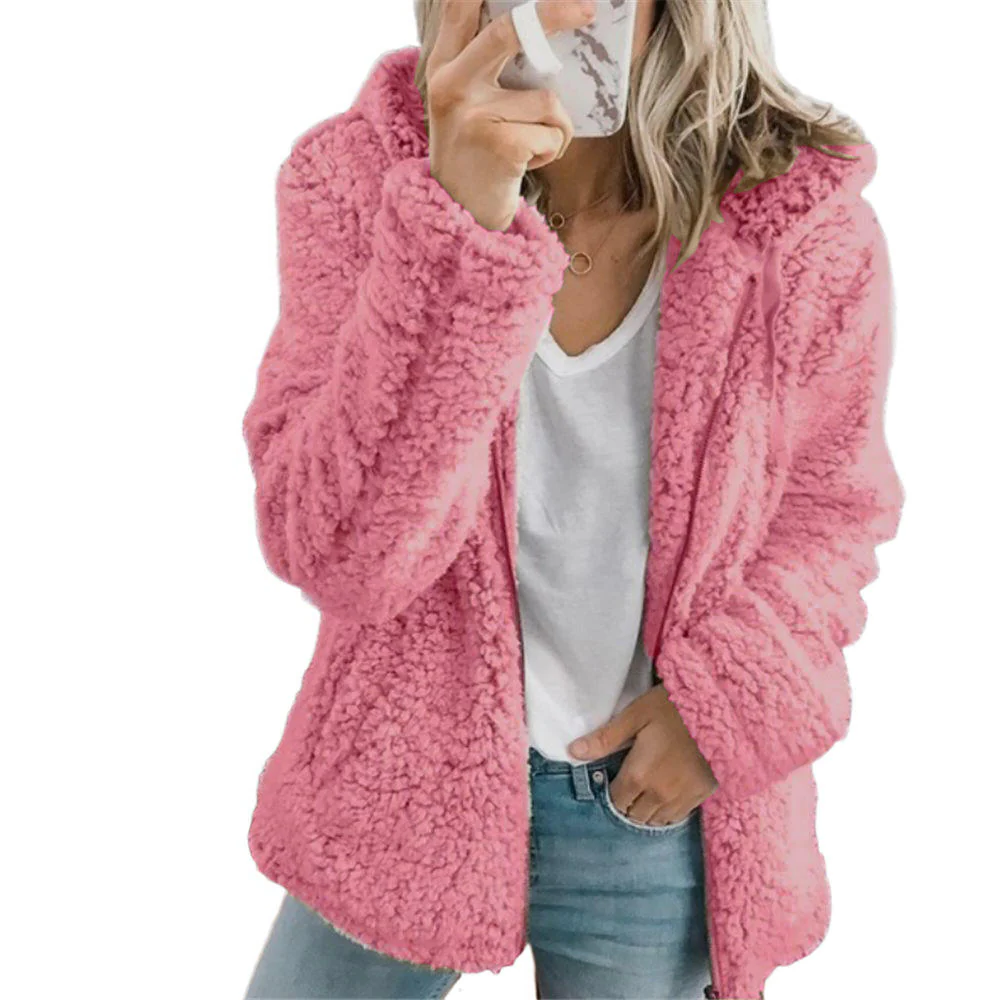Charming Winter Fleece Coat: Cozy Teddy Style with Pockets