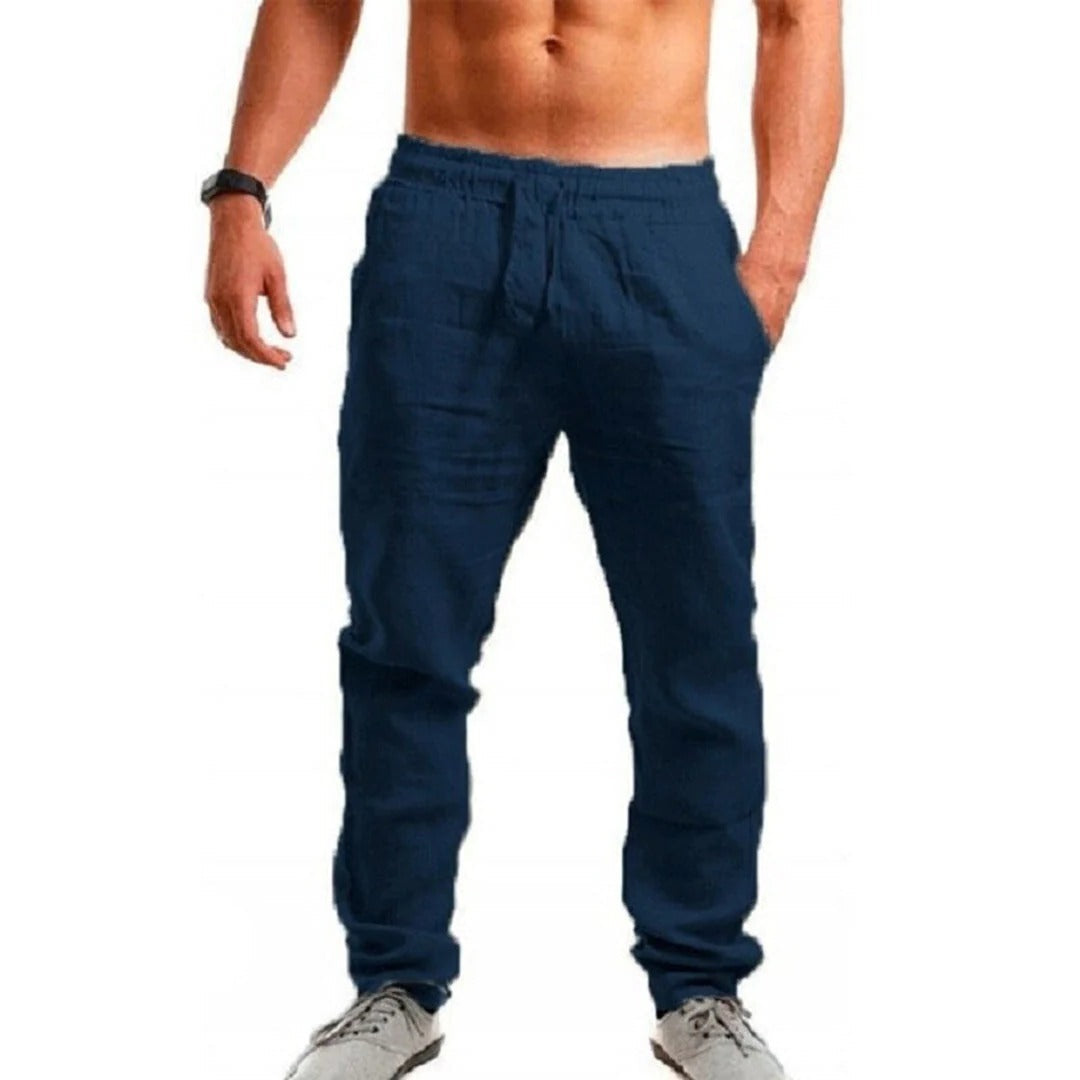 Men's Breezy Linen Trousers for Summer Comfort