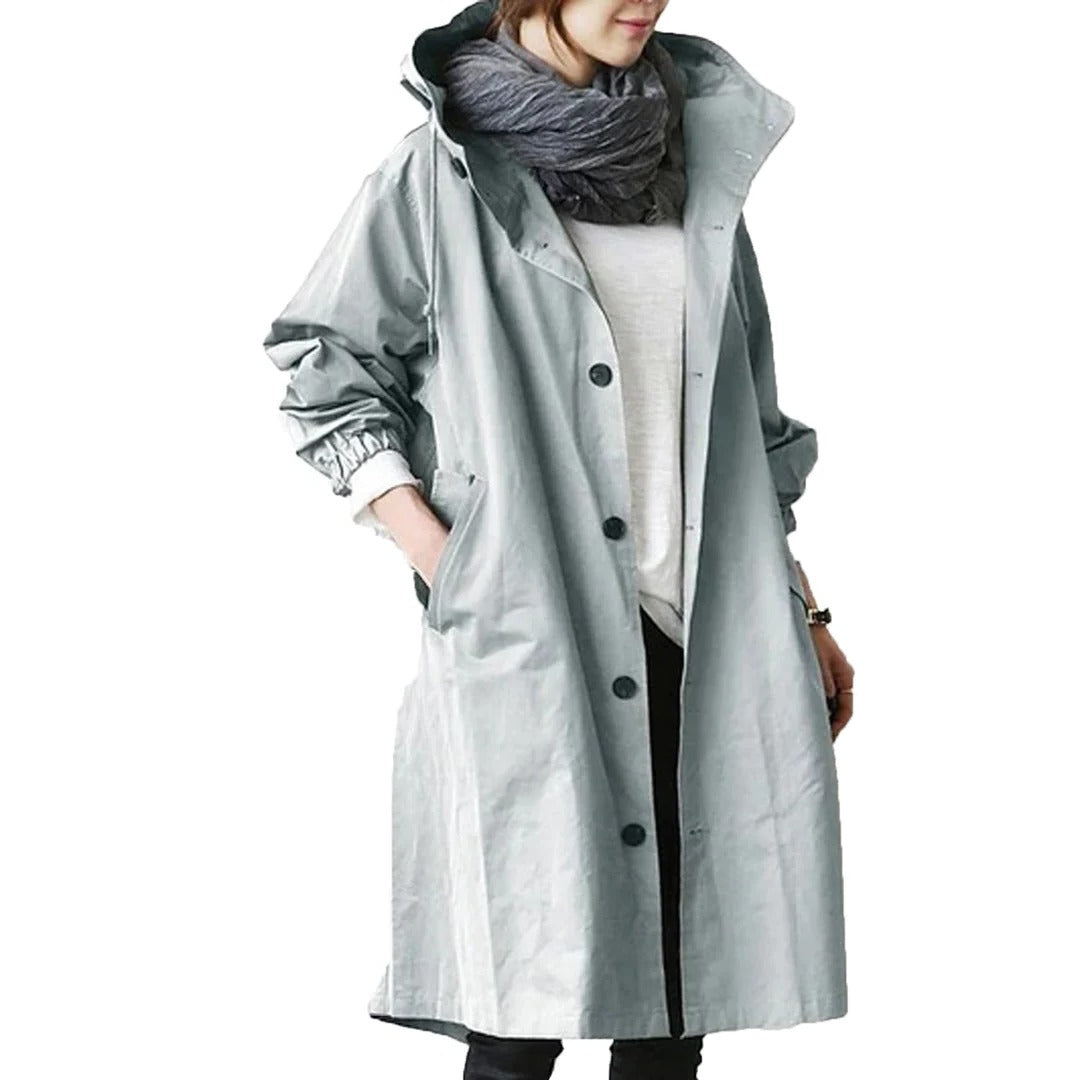 Chic Women's Waterproof Long Raincoat for All Seasons