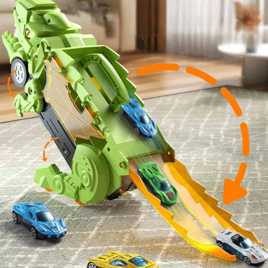 Transforming Dino Racer with Storage & Tracks