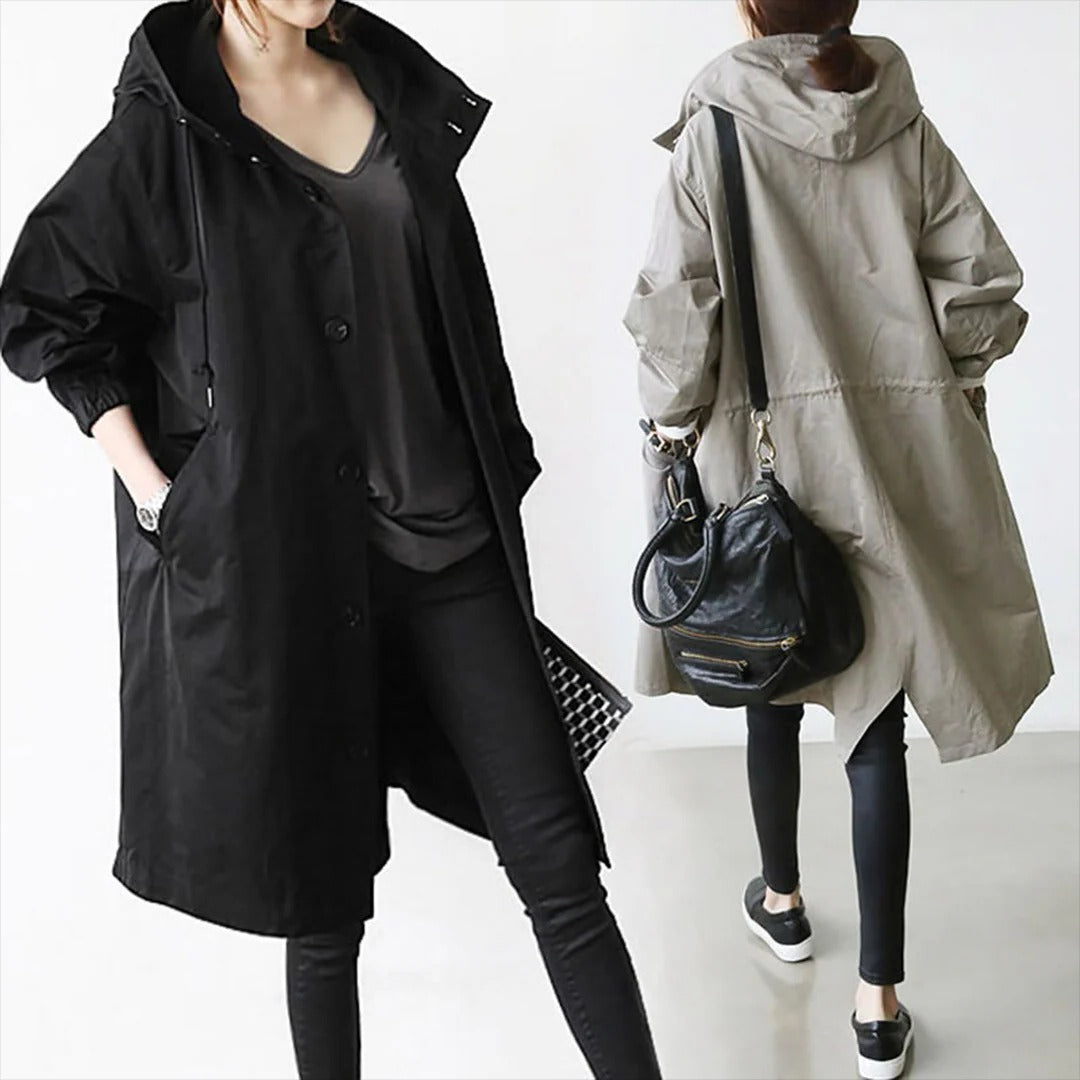 Chic Women's Waterproof Long Raincoat for All Seasons