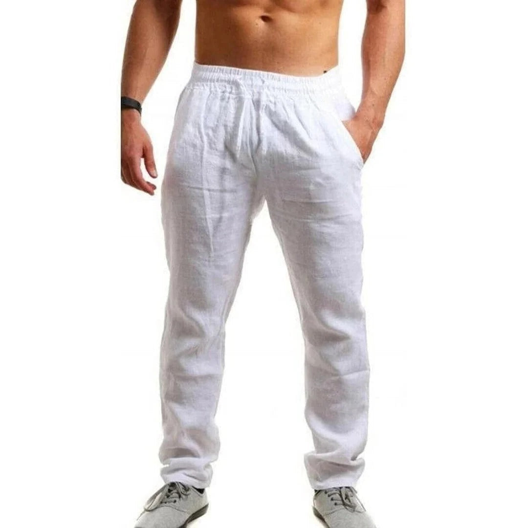 Men's Breezy Linen Trousers for Summer Comfort