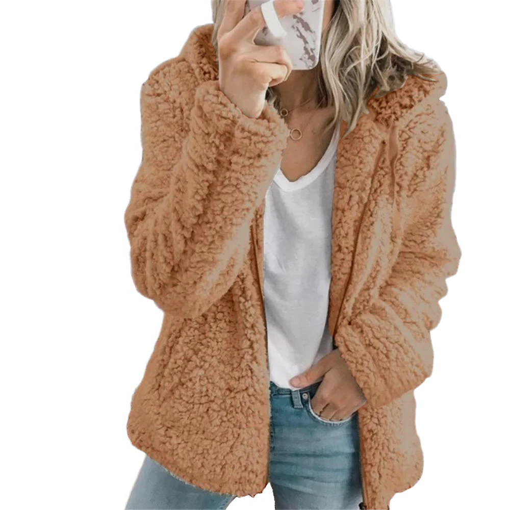 Charming Winter Fleece Coat: Cozy Teddy Style with Pockets