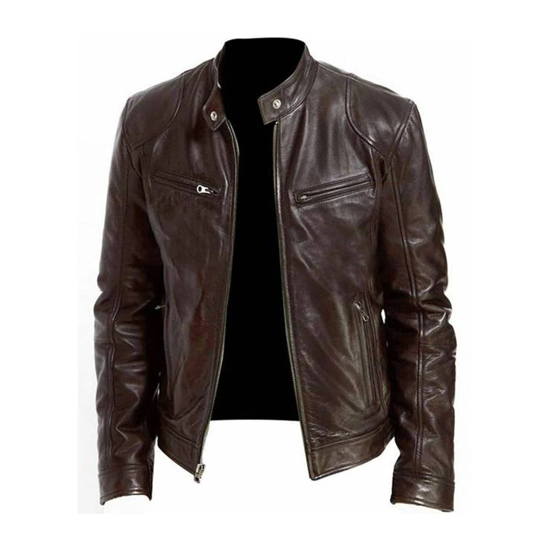 Stylish Men's Genuine Leather Jacket for All Seasons