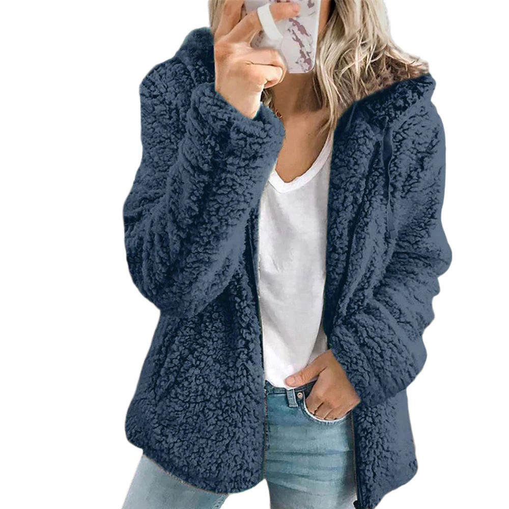 Charming Winter Fleece Coat: Cozy Teddy Style with Pockets
