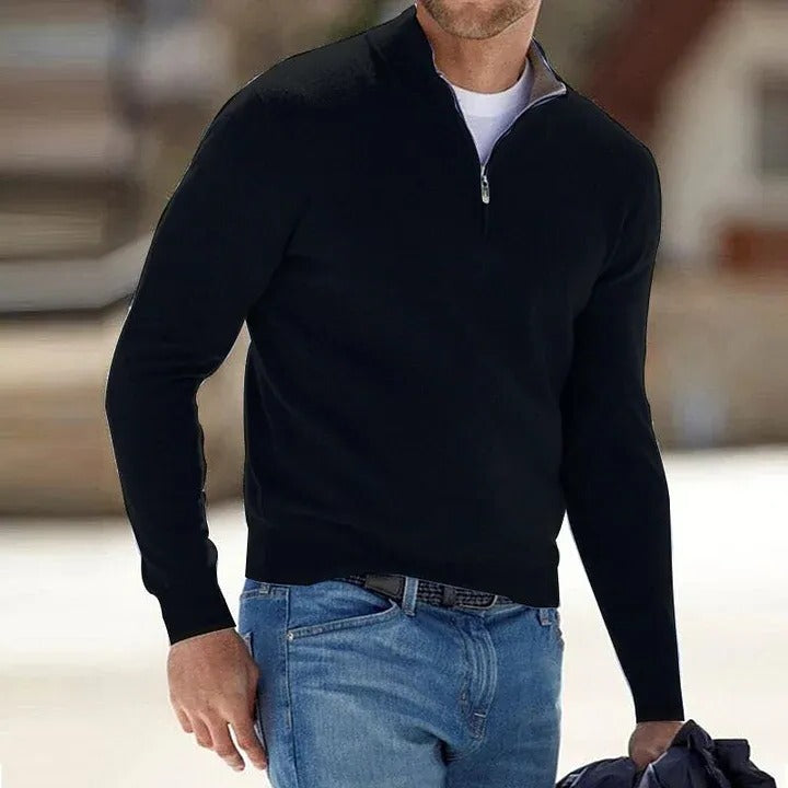 Men's Luxurious Cashmere Zip-Up Sweater