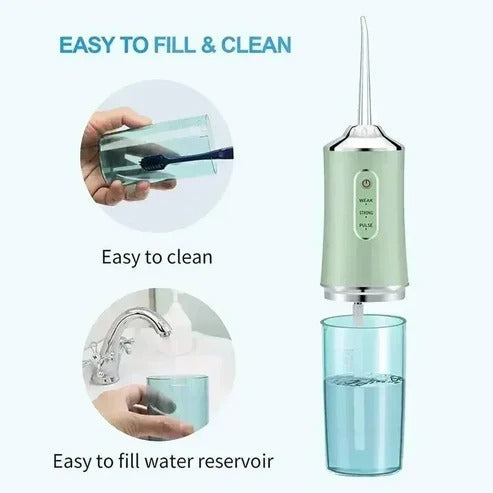 AquaPulse Cordless Water Irrigator – Rechargeable Flosser with 30-110 PSI Pressure Settings