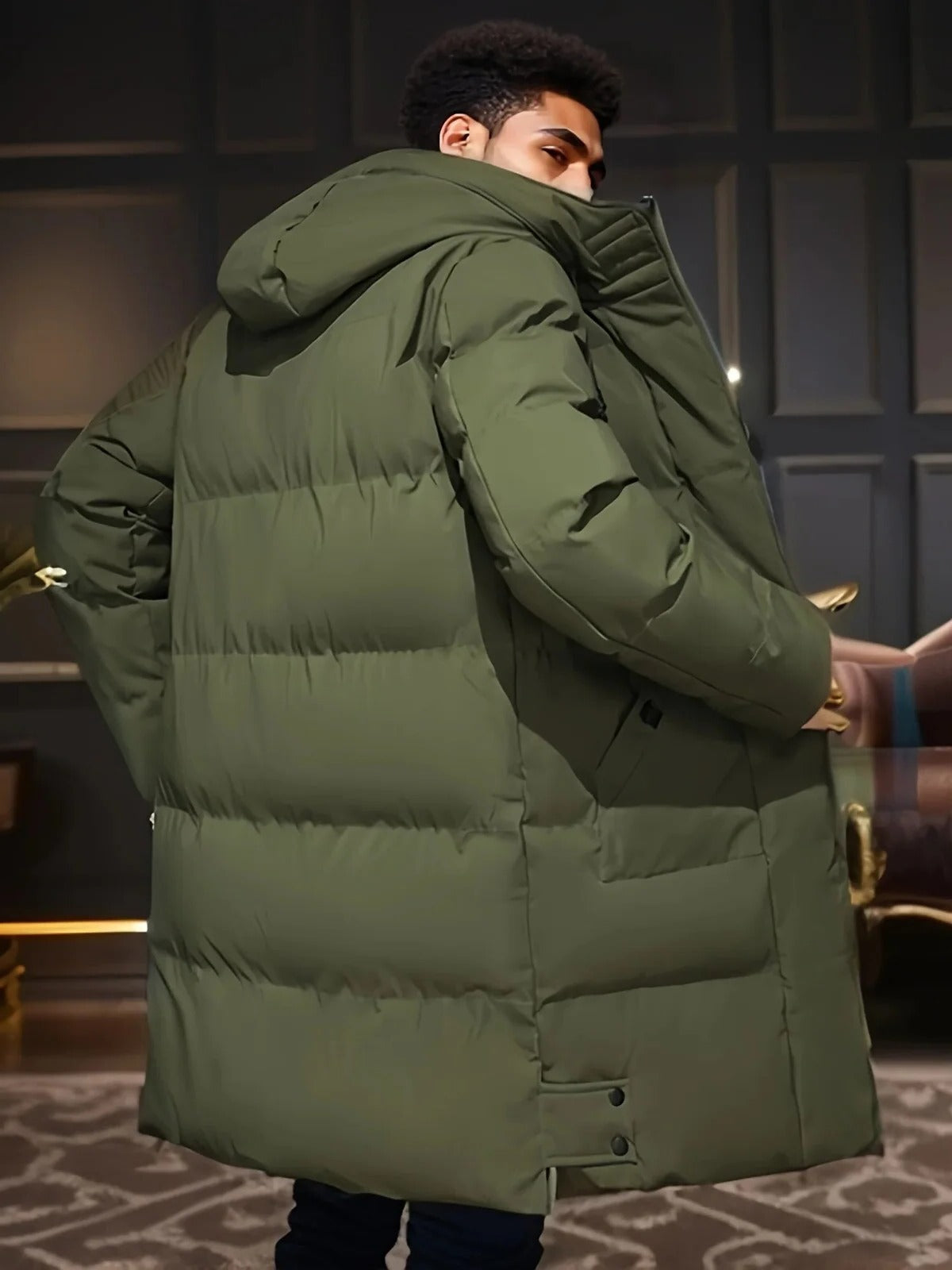 Men's Extended Length Winter Coat - Insulated and Waterproof