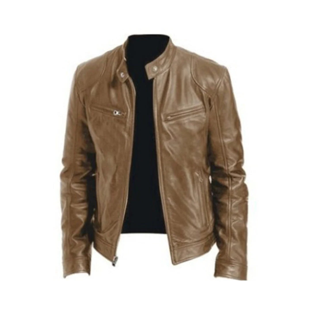 Stylish Men's Genuine Leather Jacket for All Seasons