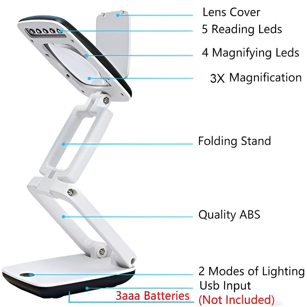 Versatile Floor Magnifier with Adjustable Lighting