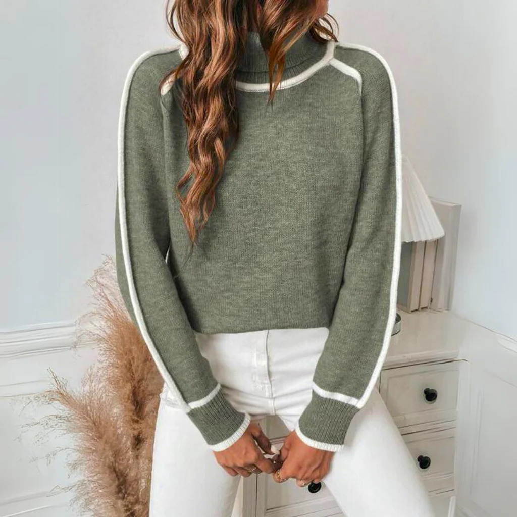 Chic Forest Green Knit Sweater for Everyday Elegance