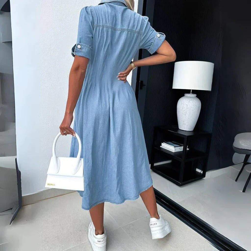 Chic Denim Shift Dress for Effortless Style
