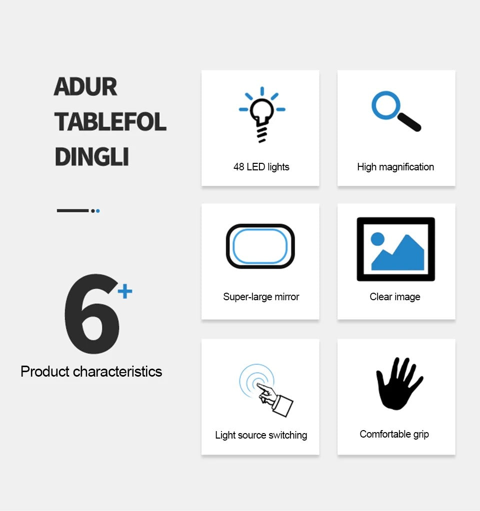 Compact LED Magnifier with Adjustable Handle