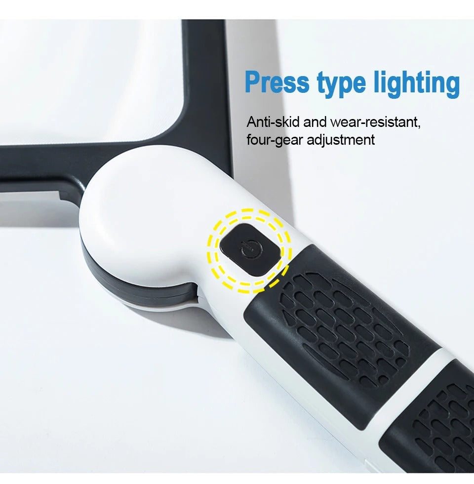 Compact LED Magnifier with Adjustable Handle