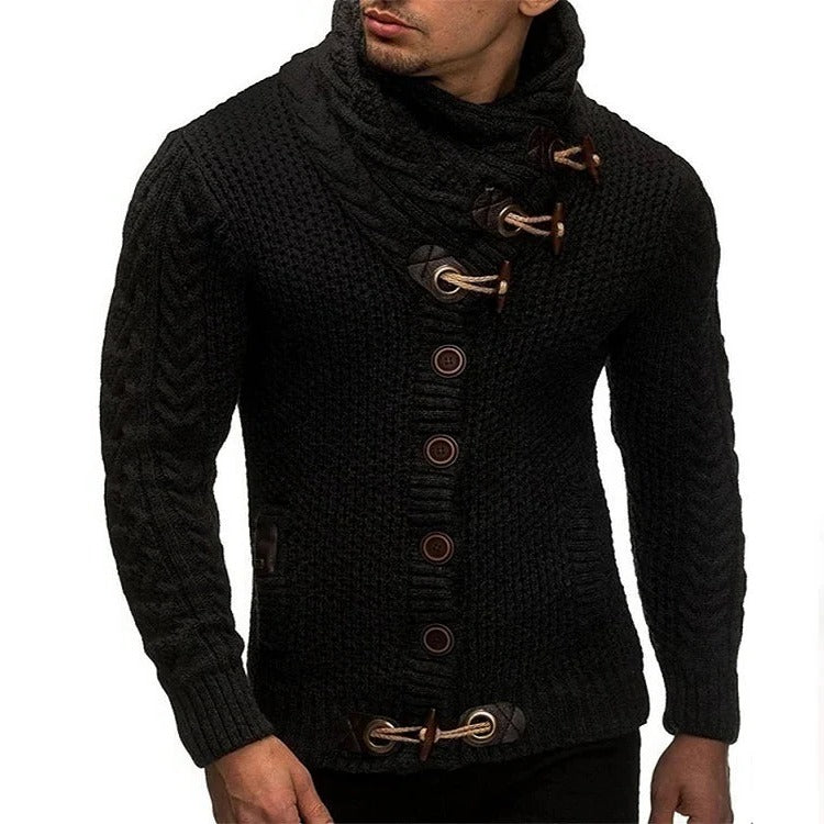Cozy Knit Sweater with Charming Button Fastening