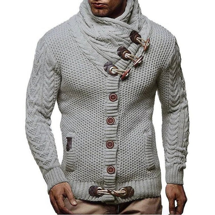 Cozy Knit Sweater with Charming Button Fastening
