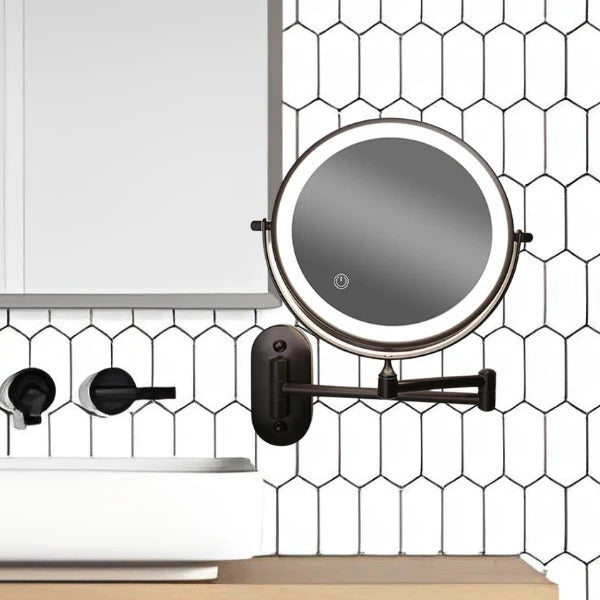 Cordless LED Vanity Mirror with Dual Magnification
