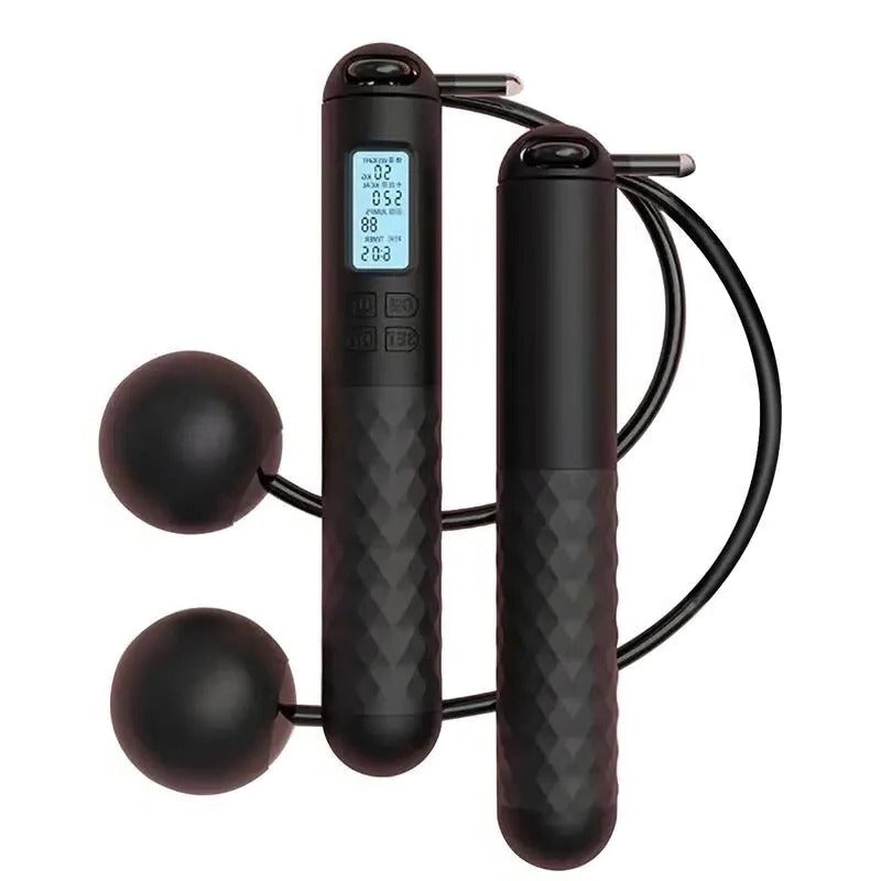 Compact Cordless Jump Rope with Weighted Grips and Tracker