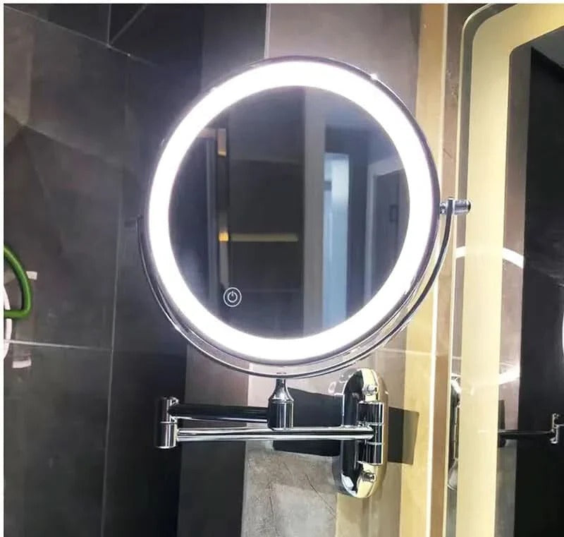 IllumiBeauty 8-Inch Wall-Mounted LED Magnifying Mirror